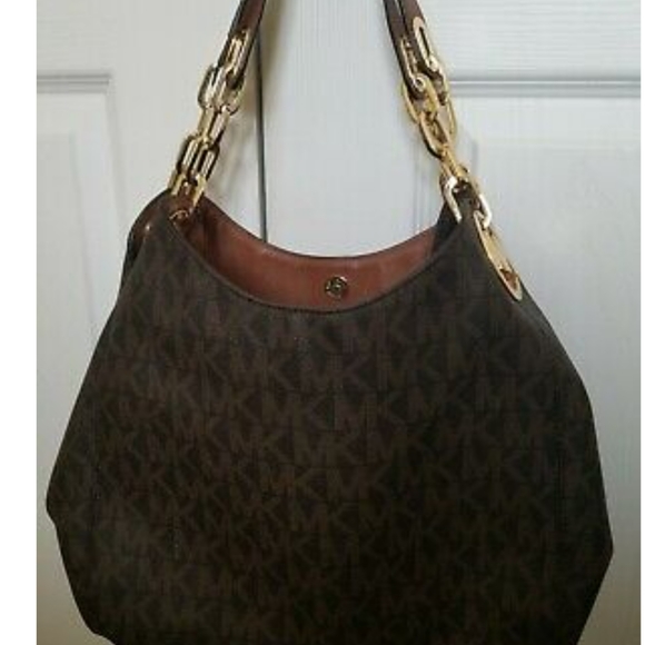 Authentic Michael Kors Fulton Brown Signature Leather. used in good condition - Picture 4 of 11
